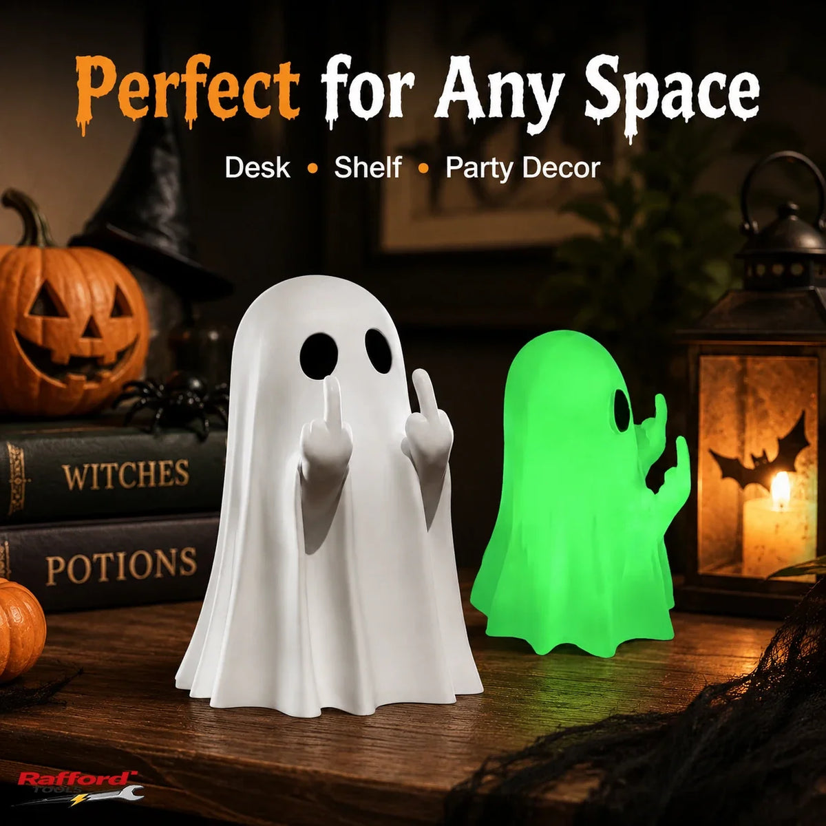 Middle Finger Ghost Statue Fluorescent Glow