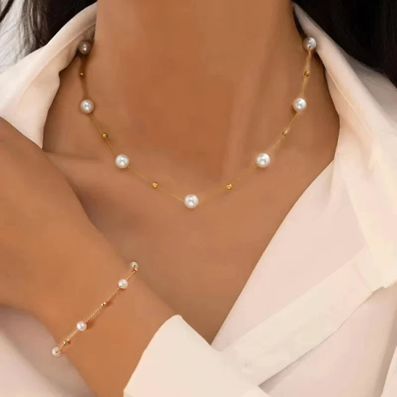 Gold-Tone Bohemian Pearl Jewelry
