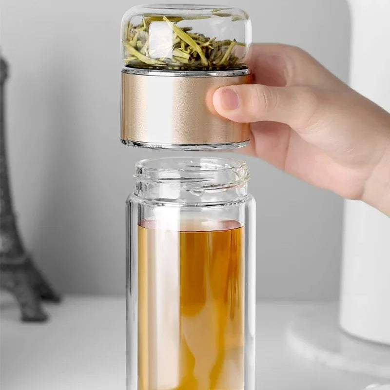 420ML Tea Water Bottle High Borosilicate
