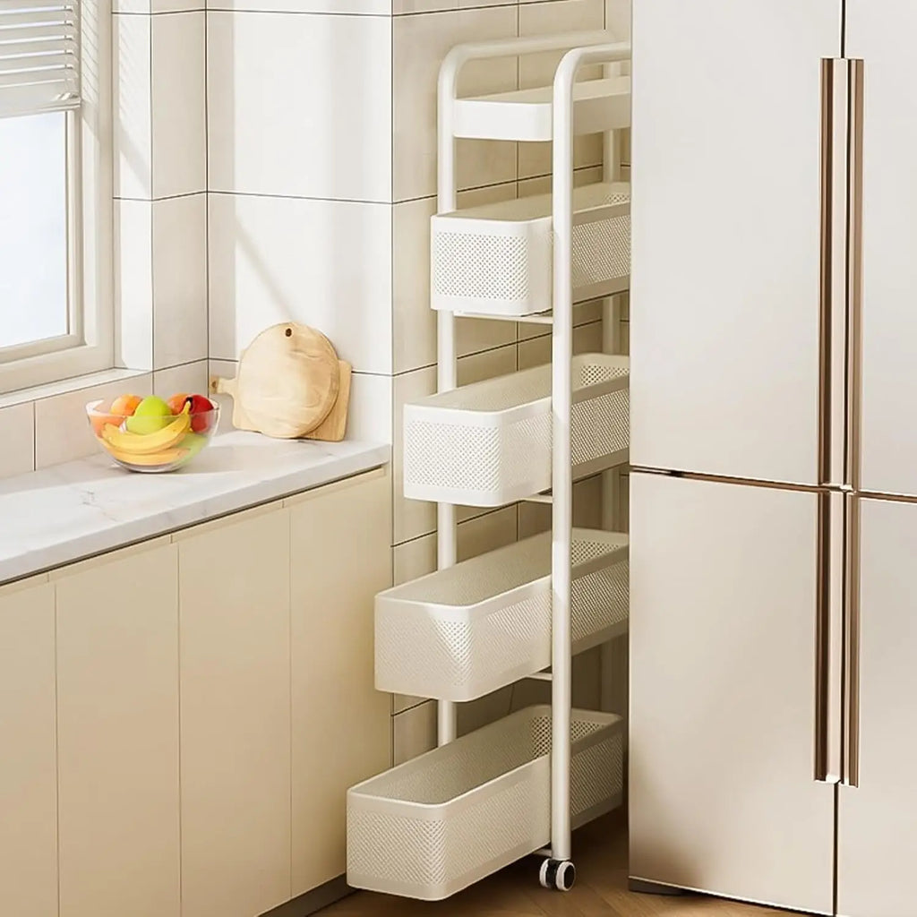 Slim Storage Cart with Track Pull,Bathroom