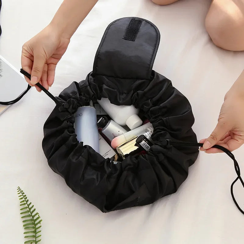 Black Drawstring Cosmetic Bag