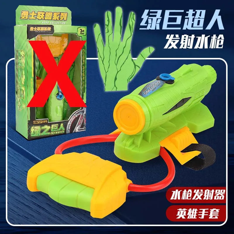 Superhero Figure Glove Water Launcher Set – Kids Outdoor Water Fight Toy