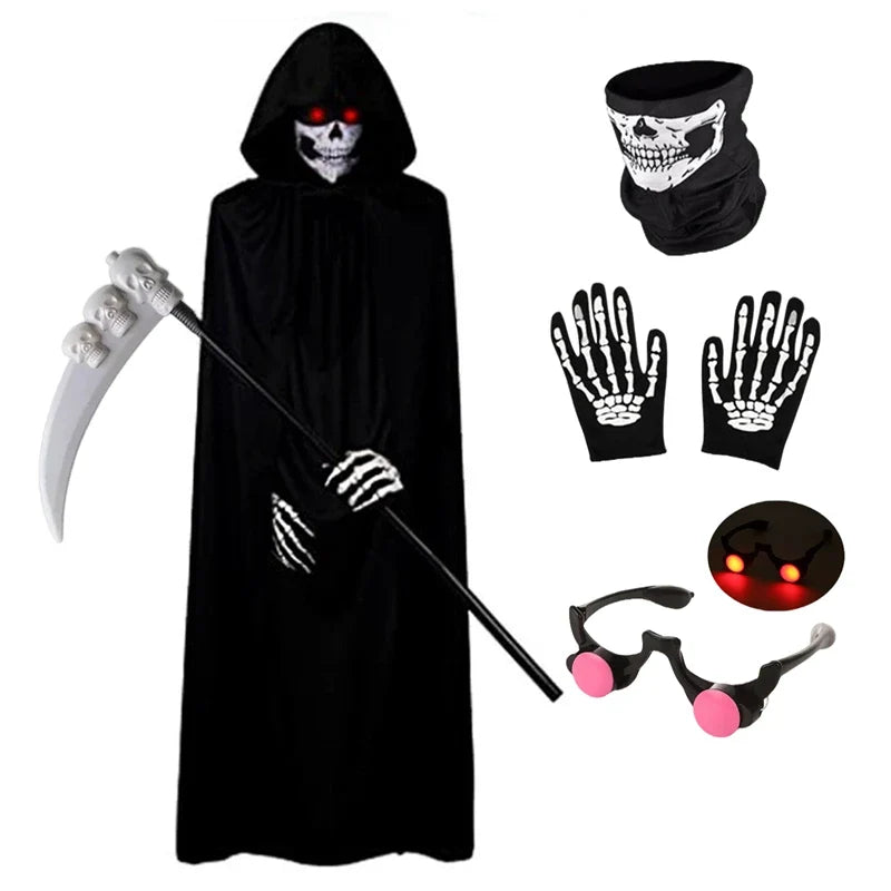 Kids' Grim Reaper Costume with Glowing Eyes