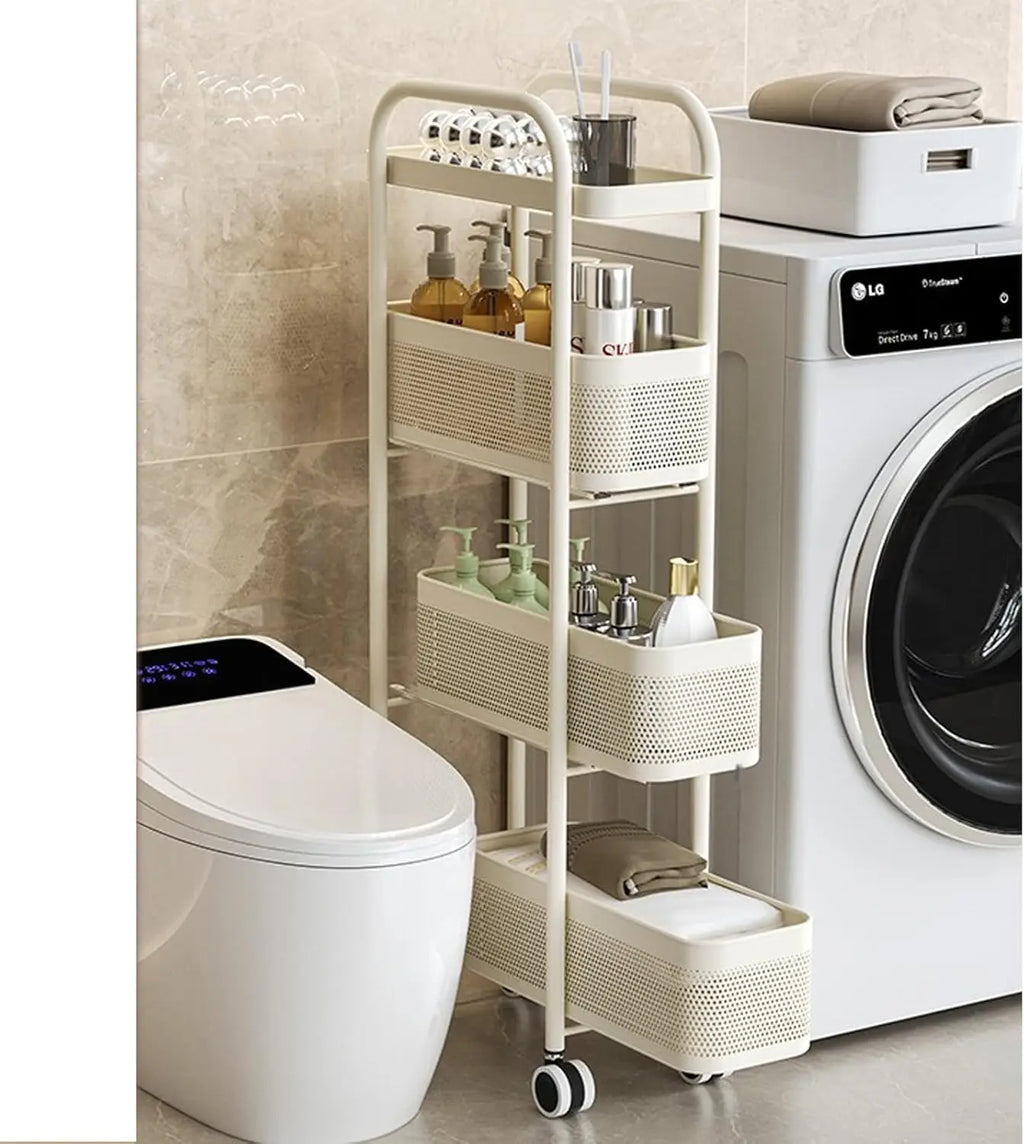 Slim Storage Cart with Track Pull,Bathroom