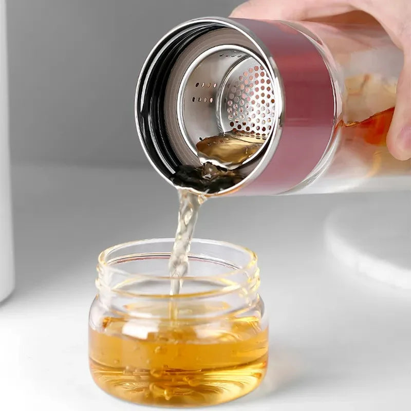 420ML Tea Water Bottle High Borosilicate