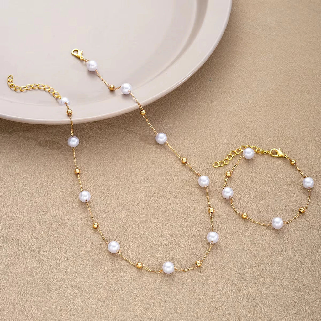 Gold-Tone Bohemian Pearl Jewelry
