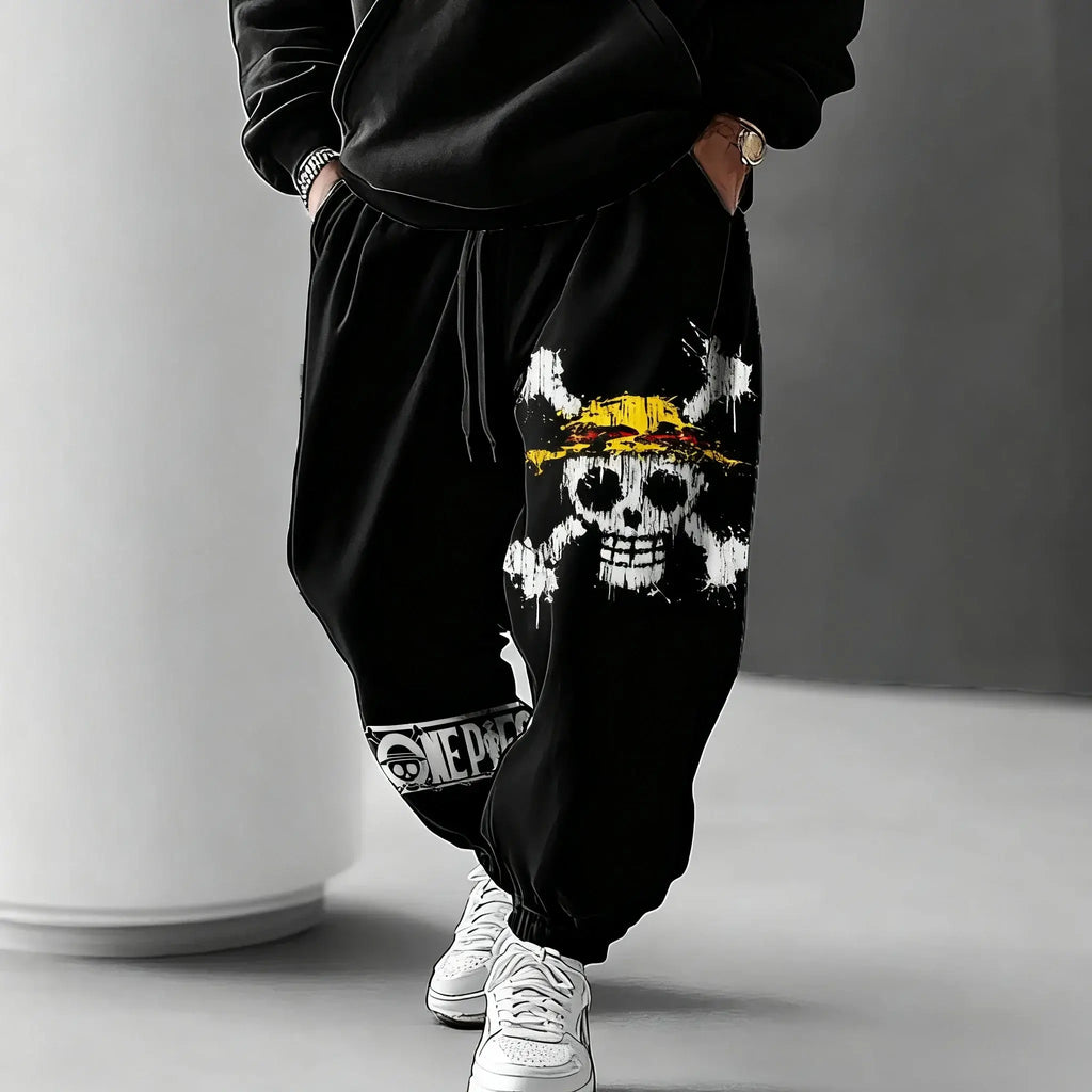 One Piece Graphic Joggers: Y2K Anime Streetwear Pants