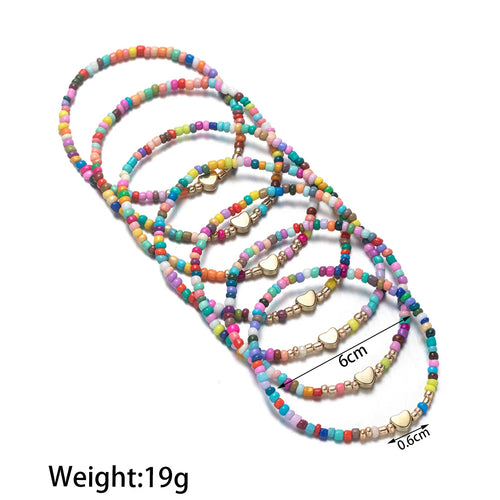 7-Piece Colorful Beaded Bracelet Set