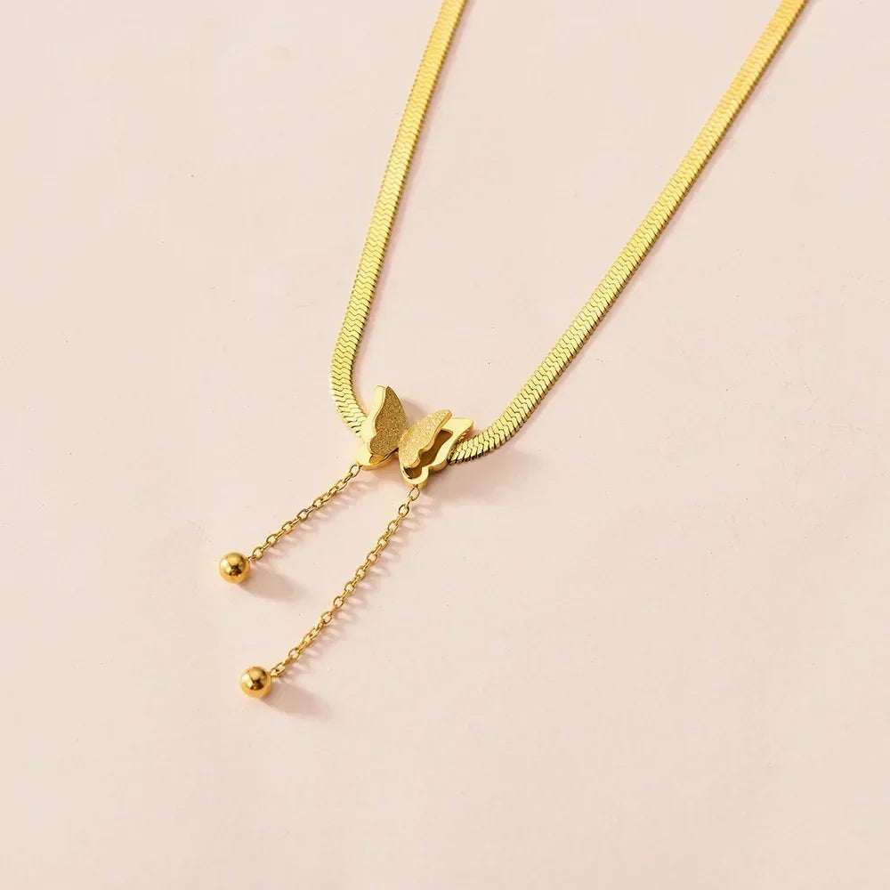 Pink Square Zircon-Style Pendant Necklace