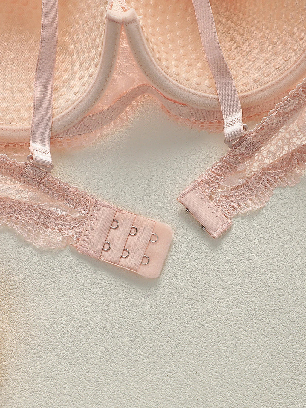 Pink Floral Lace Lingerie Set