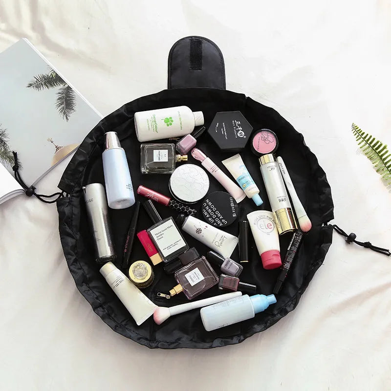 Black Drawstring Cosmetic Bag