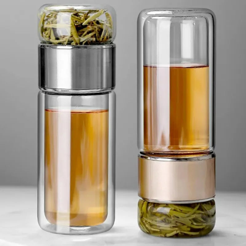 420ML Tea Water Bottle High Borosilicate
