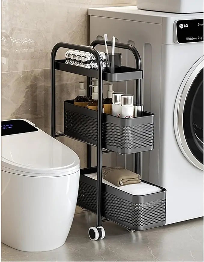 Slim Storage Cart with Track Pull,Bathroom