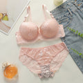 Pink Floral Lace Lingerie Set