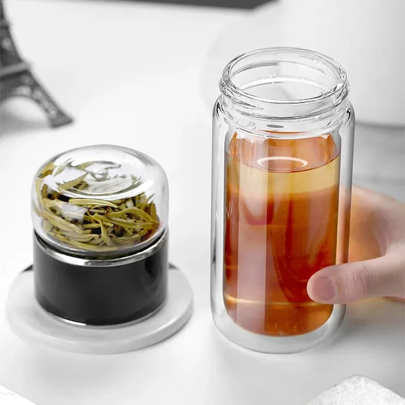 420ML Tea Water Bottle High Borosilicate