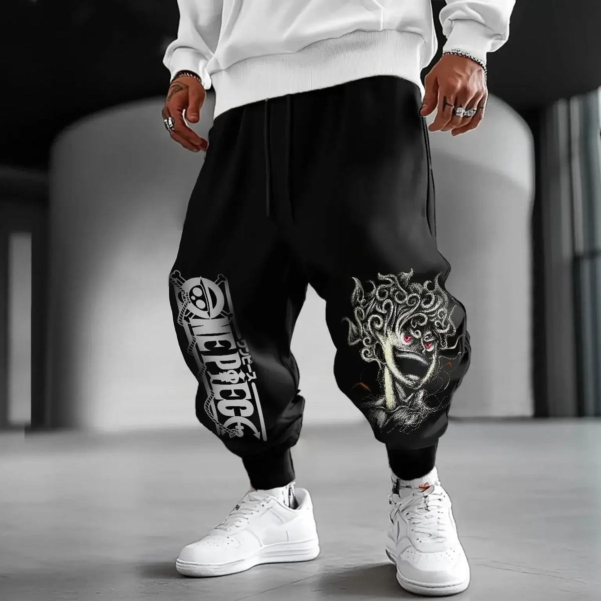 One Piece Graphic Joggers: Y2K Anime Streetwear Pants