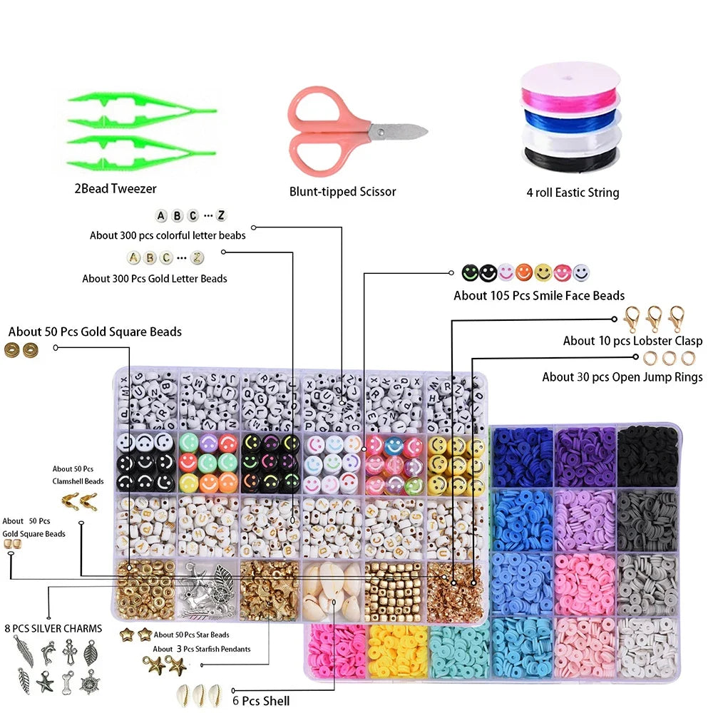 14400pcs Assorted Polymer Clay Beads Kit