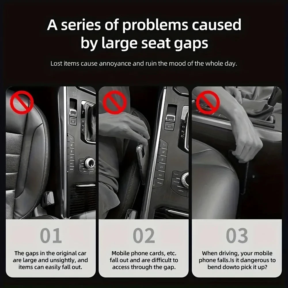 2-Piece Car Seat Gap Filler & Storage Organizer