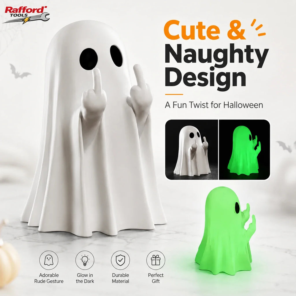 Middle Finger Ghost Statue Fluorescent Glow