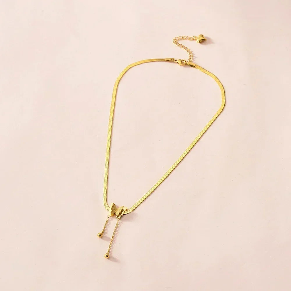 Pink Square Zircon-Style Pendant Necklace
