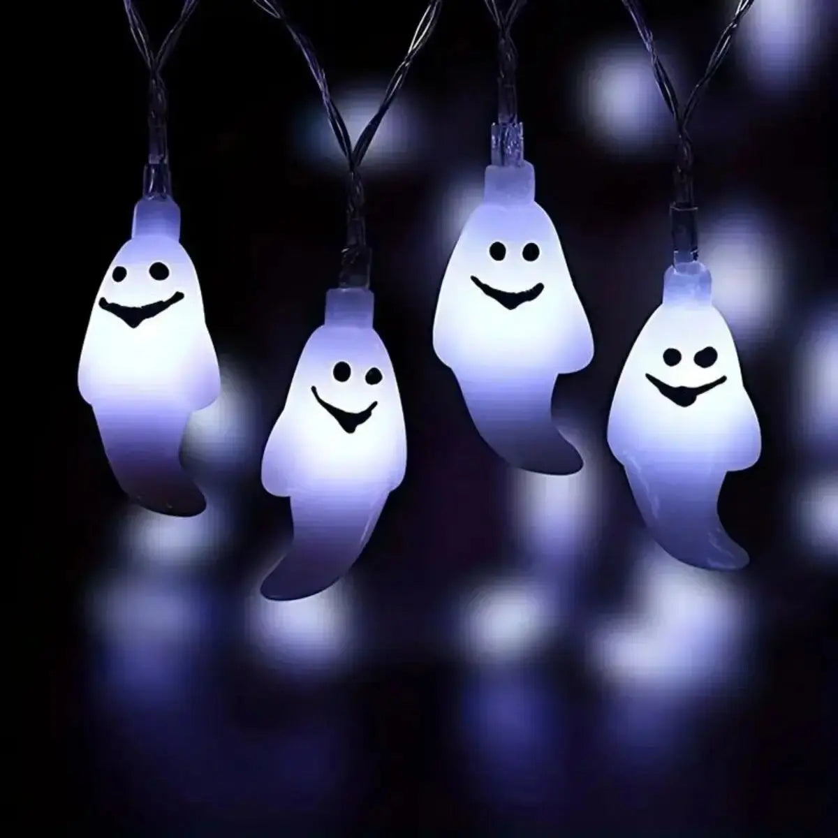 Battery-Powered Halloween Ghost LED String Lights