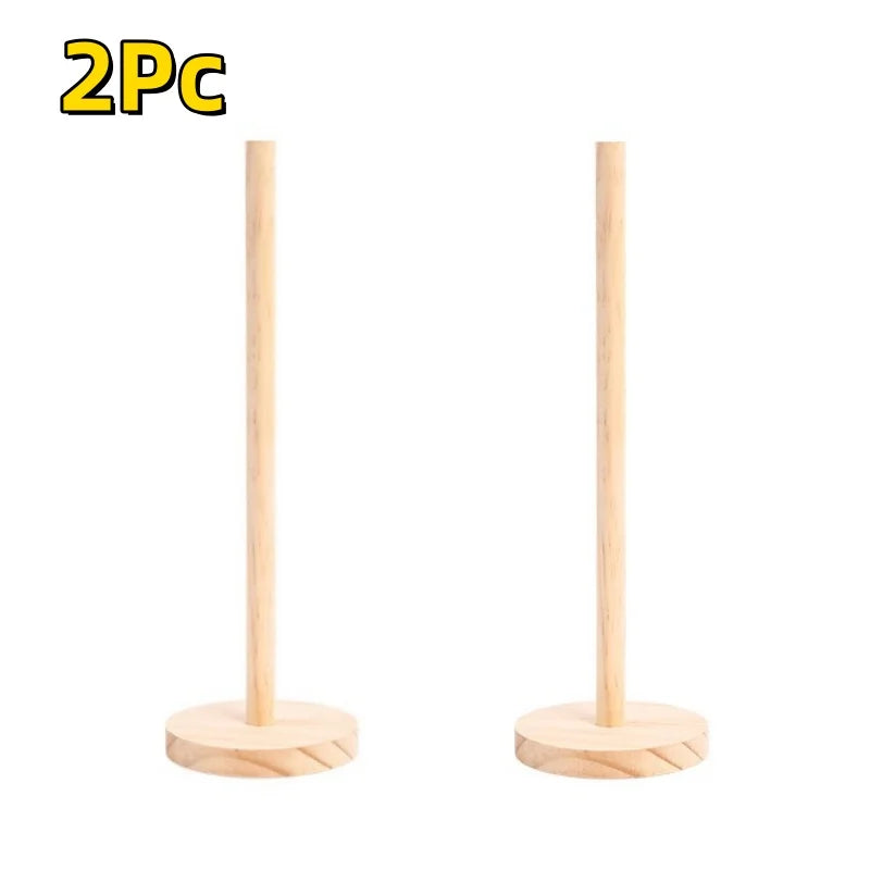 Bamboo Paper Towel Holder – Wooden Countertop Stand for Kitchen and Bathroom Organization