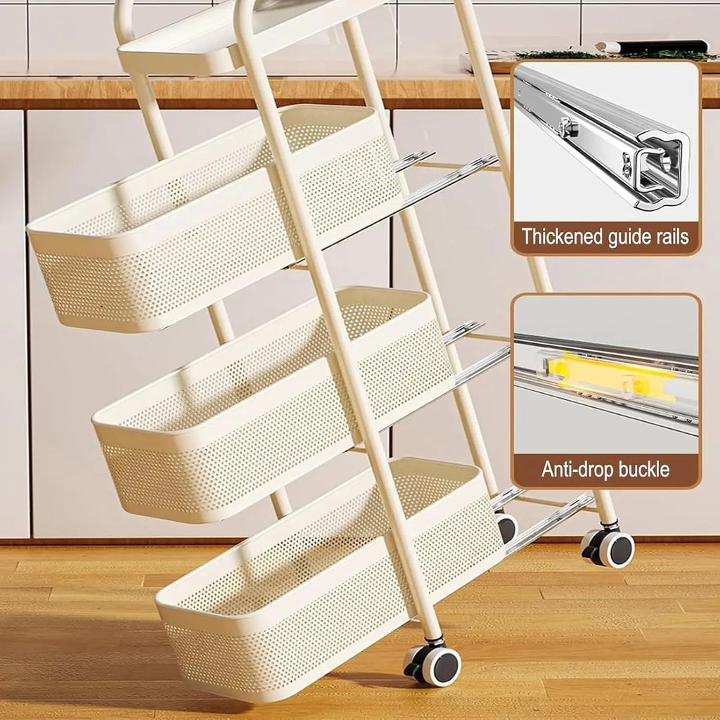 Slim Storage Cart with Track Pull,Bathroom