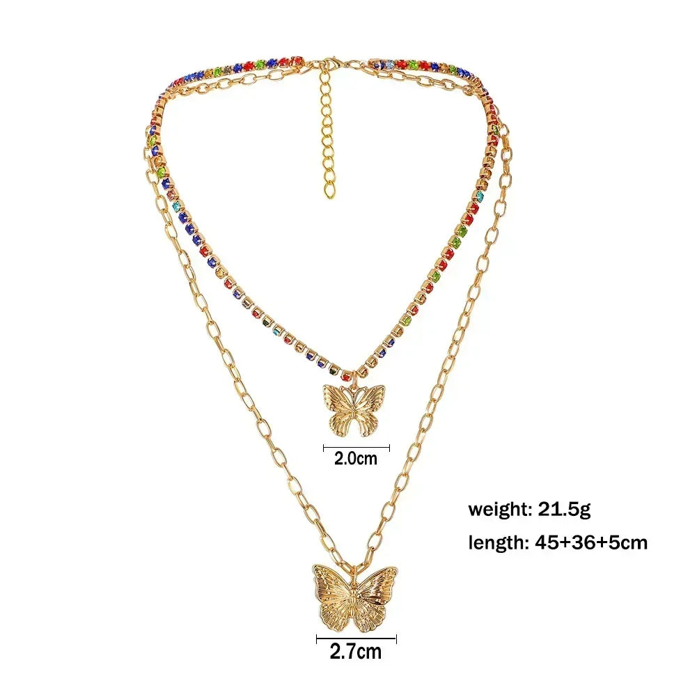 Pink Square Zircon-Style Pendant Necklace