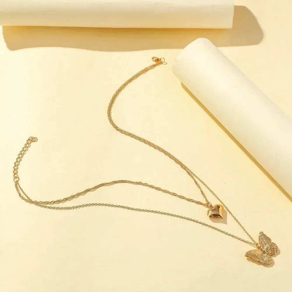 Pink Square Zircon-Style Pendant Necklace