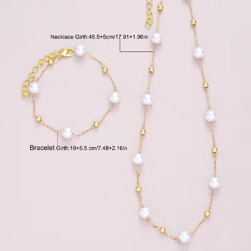 Gold-Tone Bohemian Pearl Jewelry