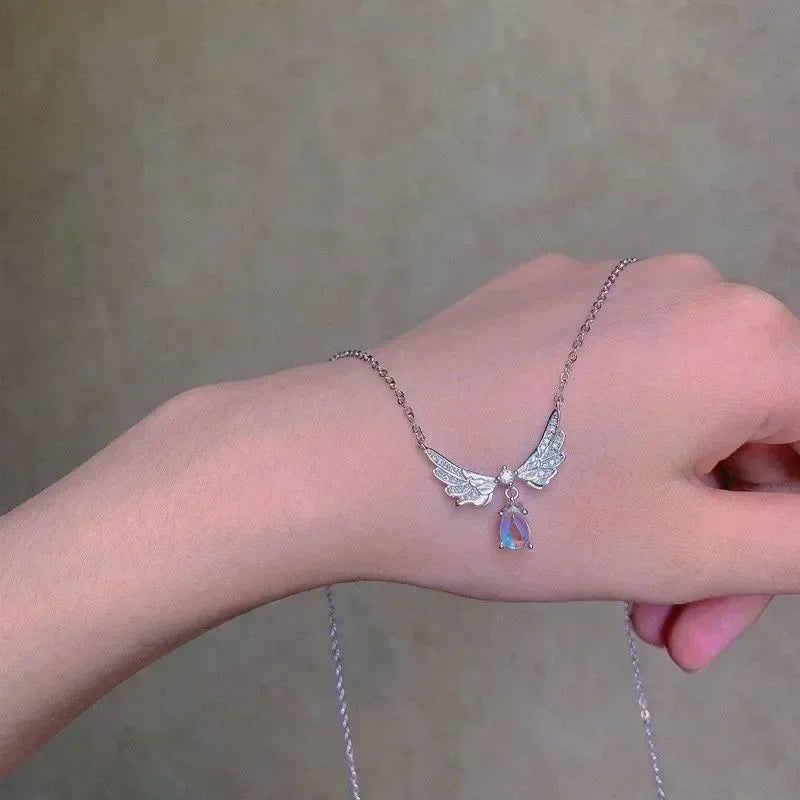 Pink Square Zircon-Style Pendant Necklace