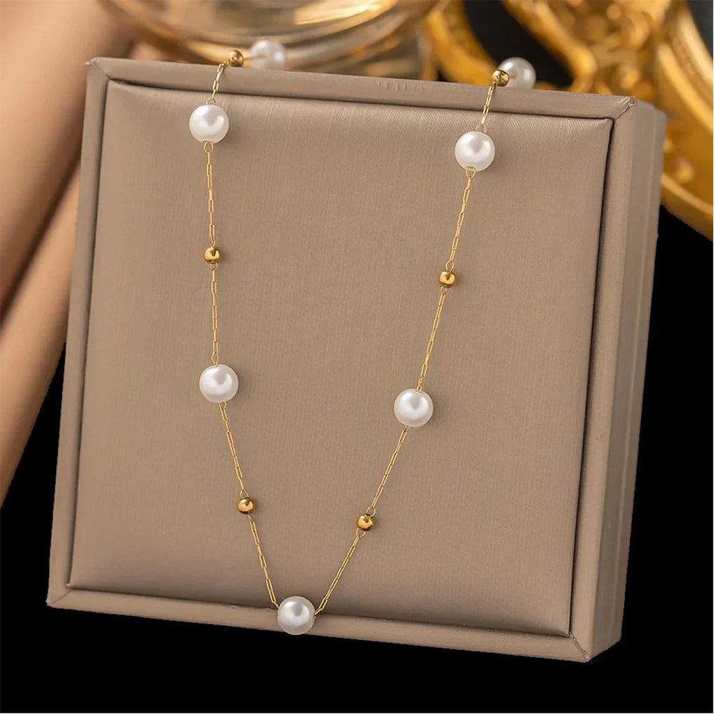 Gold-Tone Bohemian Pearl Jewelry