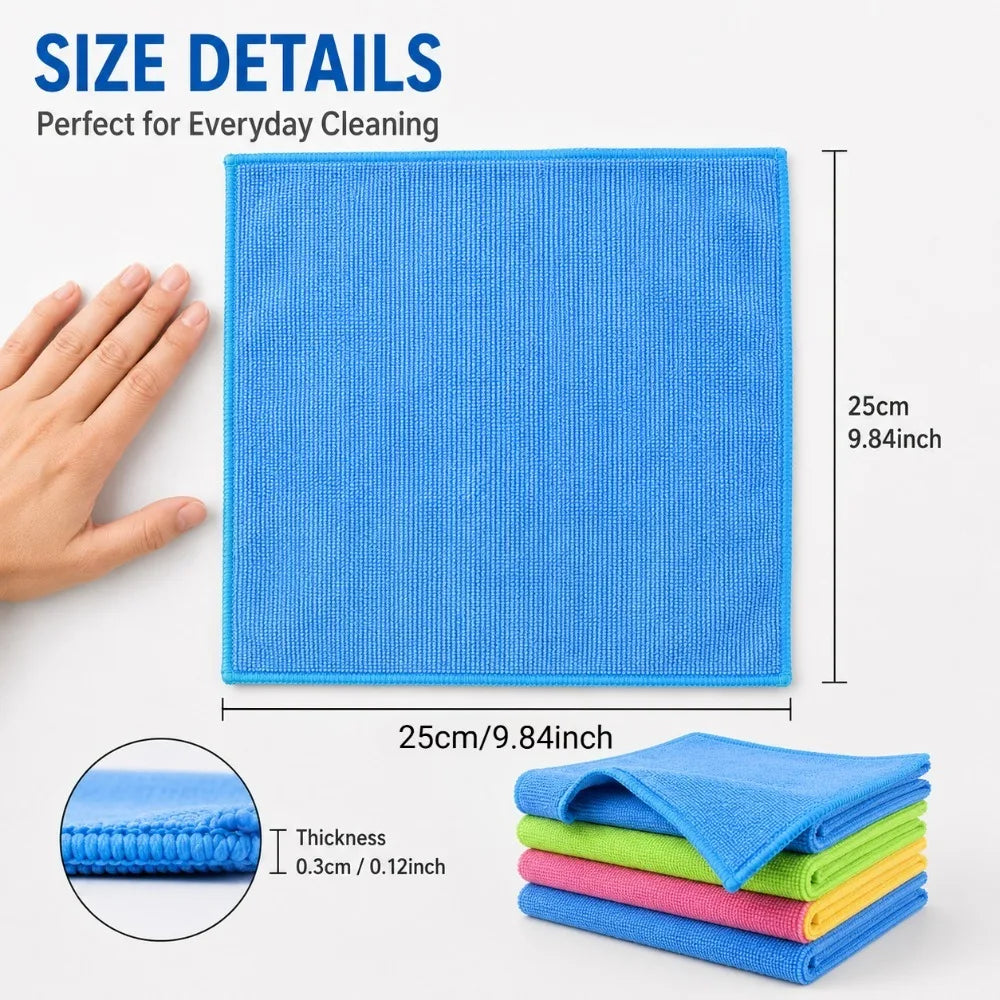 Microfiber Cleaning Cloth | Absorbent Dish Towel for Kitchen, Bathroom, Car