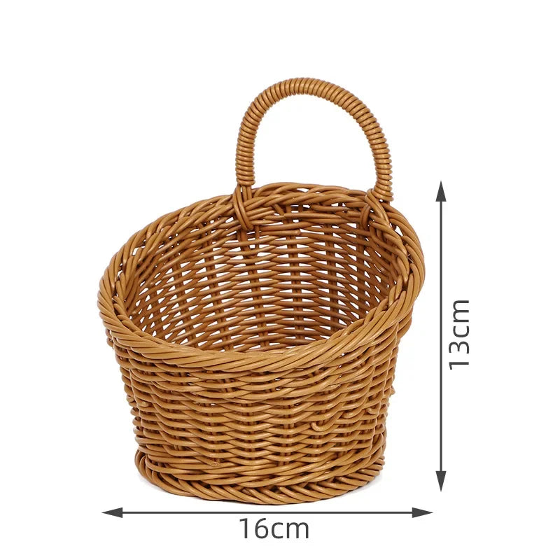 Wall-mounted Vegetable Basket Fruit and Sundry Basket Weave Storage Basket Kitchen Storage Home Decoration