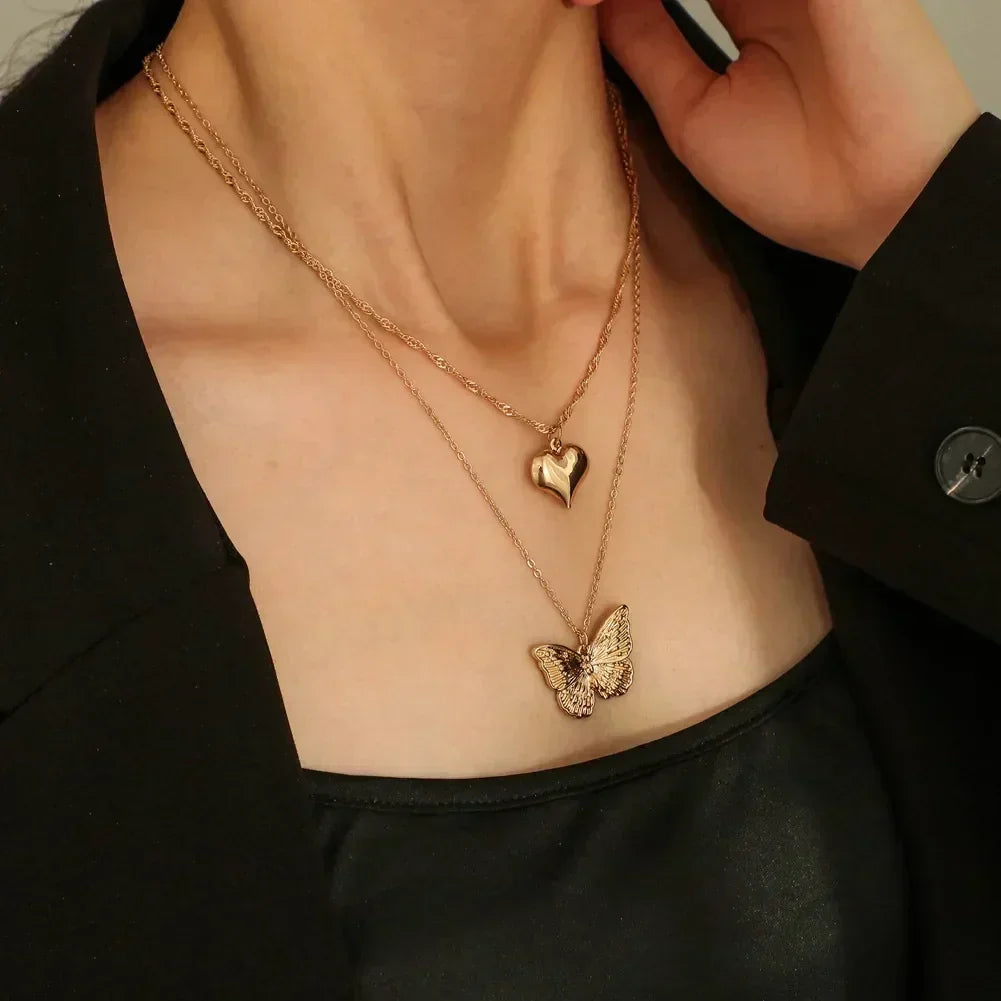 Pink Square Zircon-Style Pendant Necklace