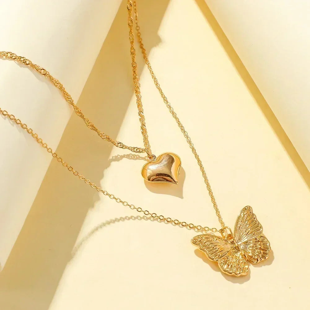 Pink Square Zircon-Style Pendant Necklace