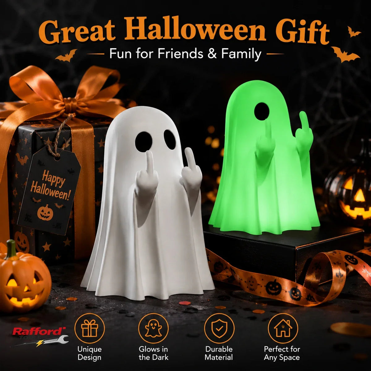 Middle Finger Ghost Statue Fluorescent Glow