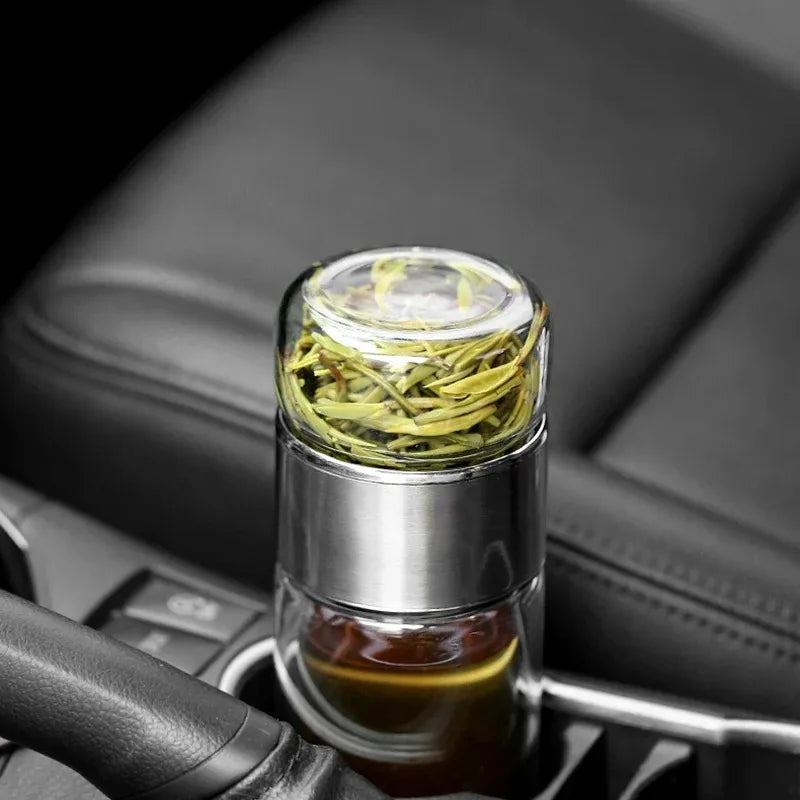 420ML Tea Water Bottle High Borosilicate