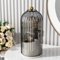 YOOLENS Makeup Brush Holder Organizer with Lid,360 Rotating Clear Dustproof Makeup Brushes Organizer for Vanity Desktop Bathroom