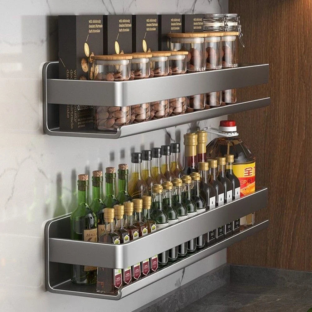 Bathroom Shelf Wall-Mounted Spice Rack Multifunctional