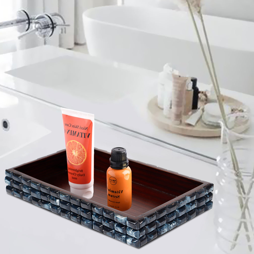 Blue Handmade Illusion Pattern Vanity Tray