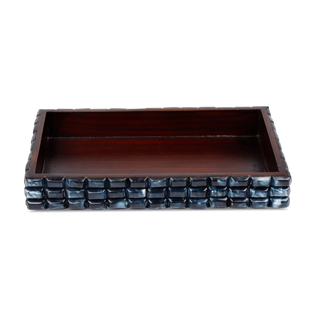 Blue Handmade Illusion Pattern Vanity Tray