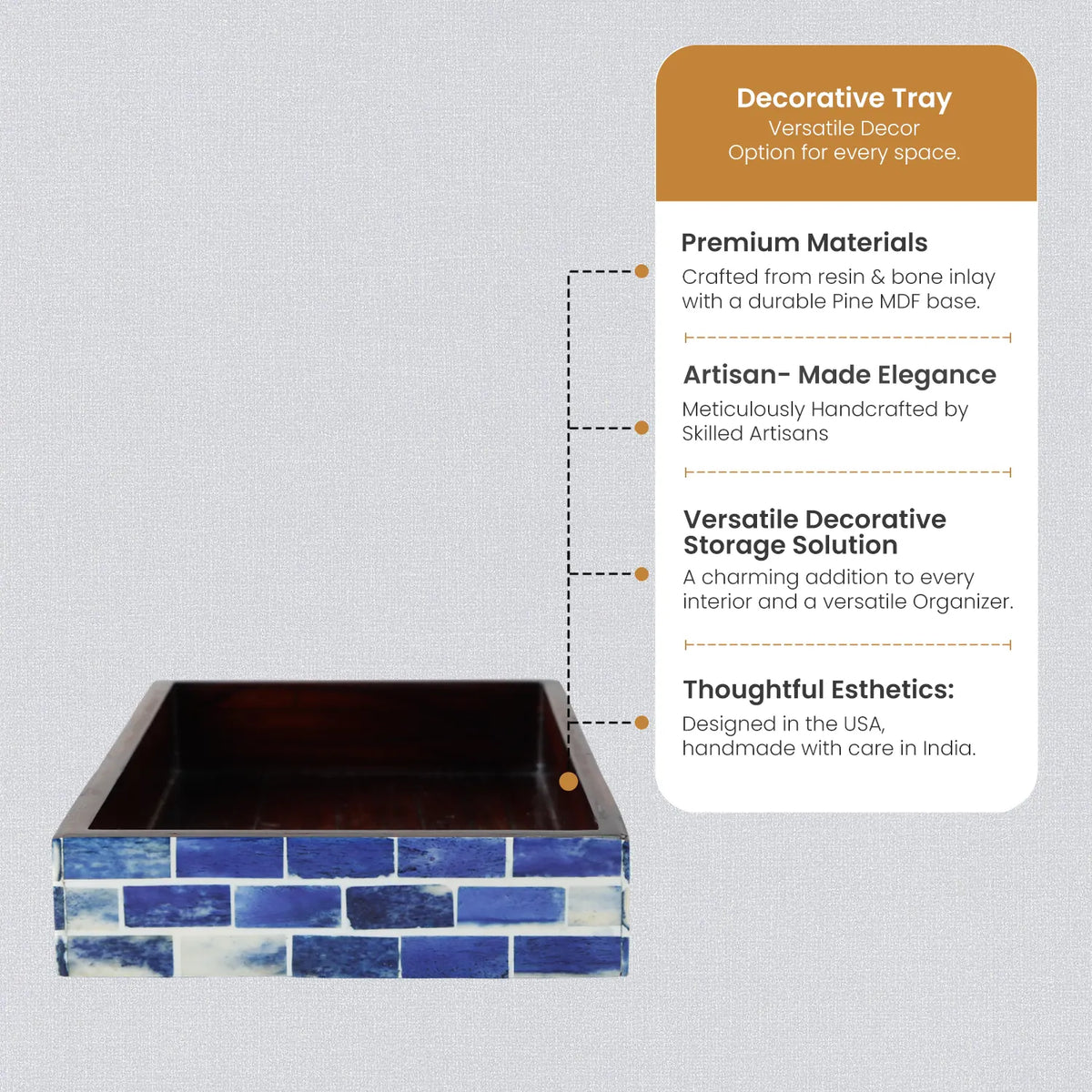 Decorative Tray Bone Inlay Parlour Bond