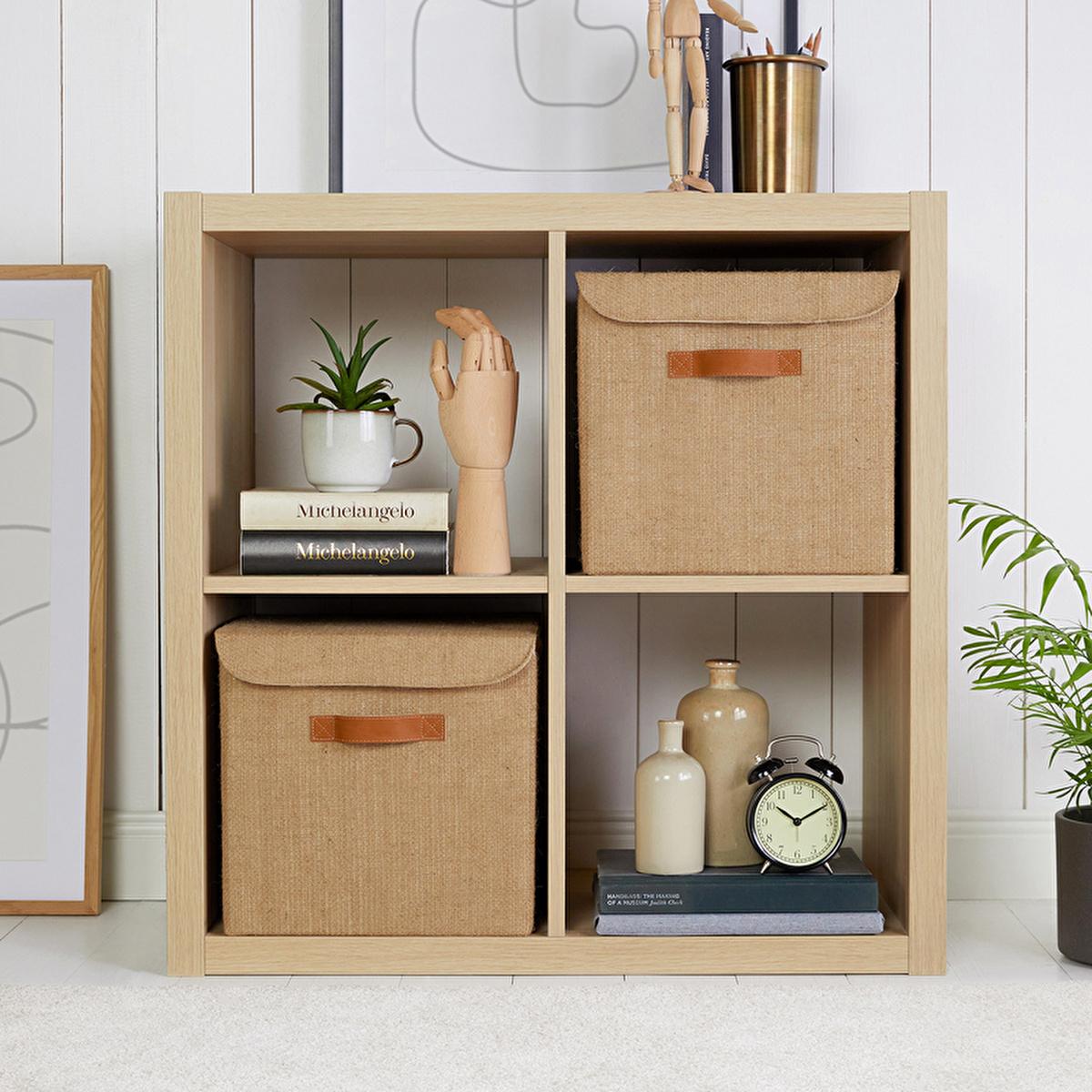 Ocean Home Jute Storage Box with Lid - Stylish Decorative Box for Organizing and Storing Items