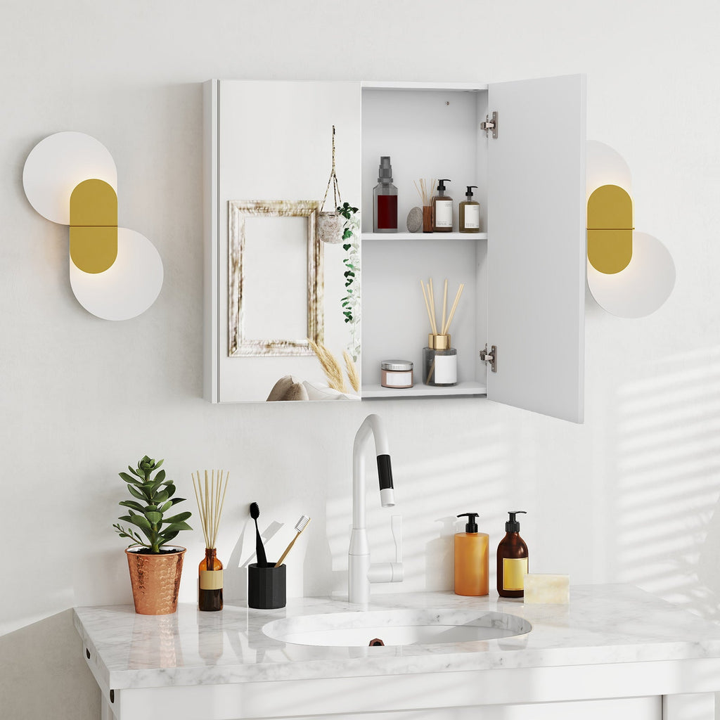 Mirrored Bathroom Wall Cabinet with Adjustable Shelf