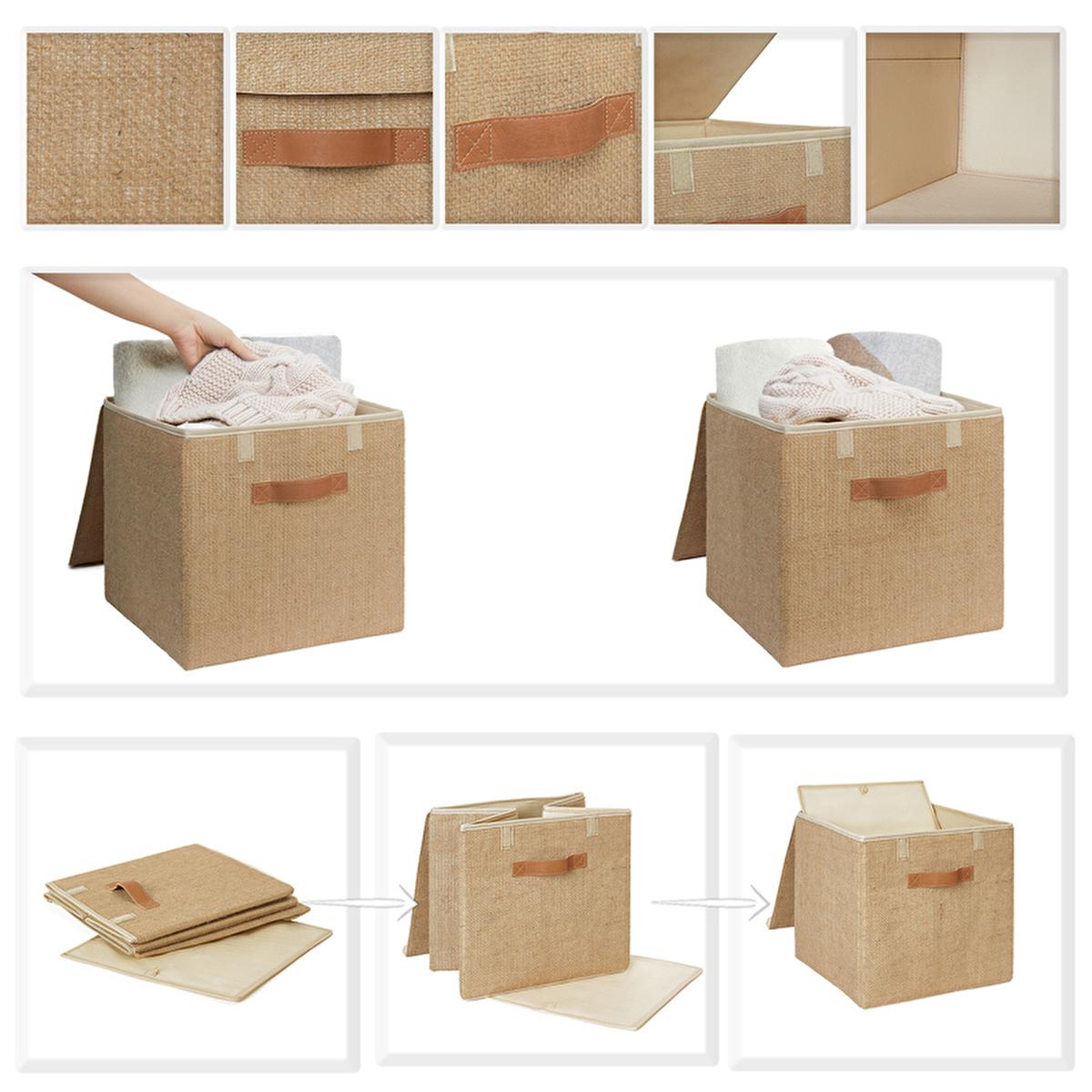 Ocean Home Jute Storage Box with Lid - Stylish Decorative Box for Organizing and Storing Items