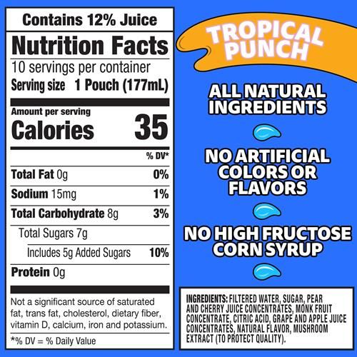 Capri Sun Tropical Punch Flavored With 6 Fl Oz 10 Ct