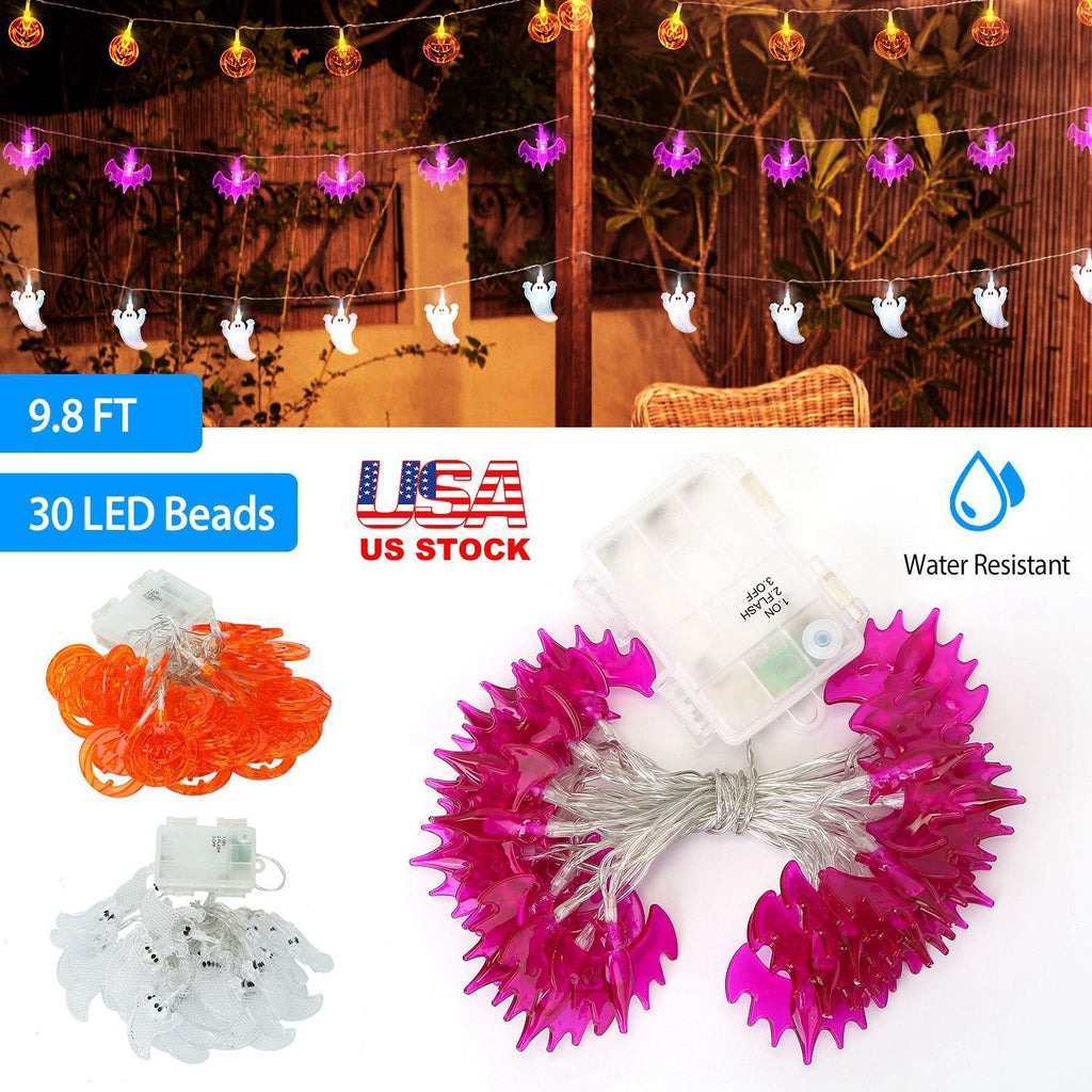 Halloween Pumpkin String Lights, 30 LEDs, 9.8 ft
