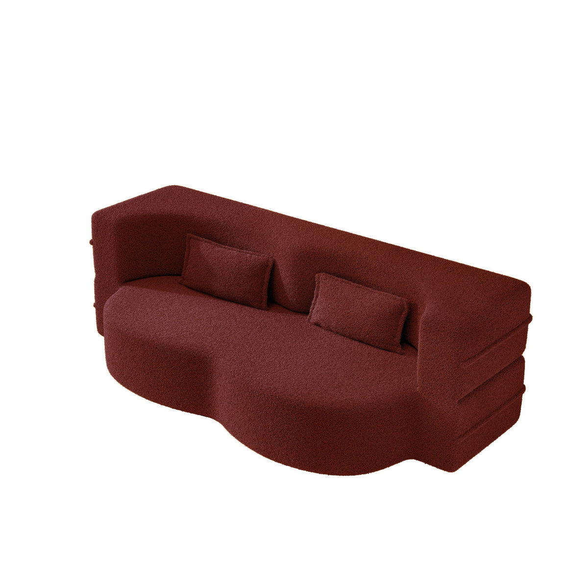 Modern Floor Sleeper Sofa Bed with 2 Pillows - Convertible Twin Size Folding Futon