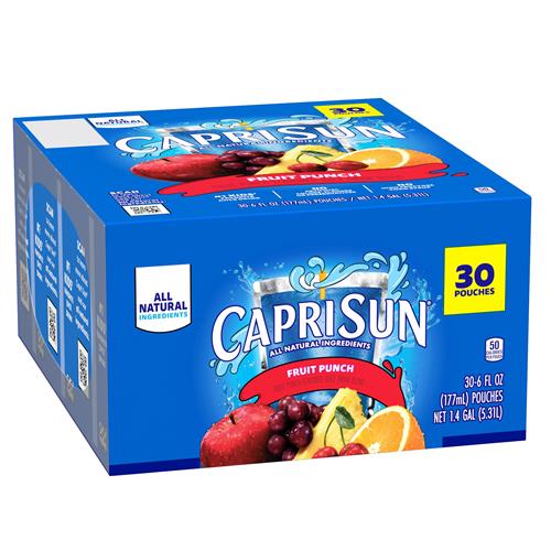Capri Sun Fruit Punch Flavored Juice 6 Fl Oz 30 Ct